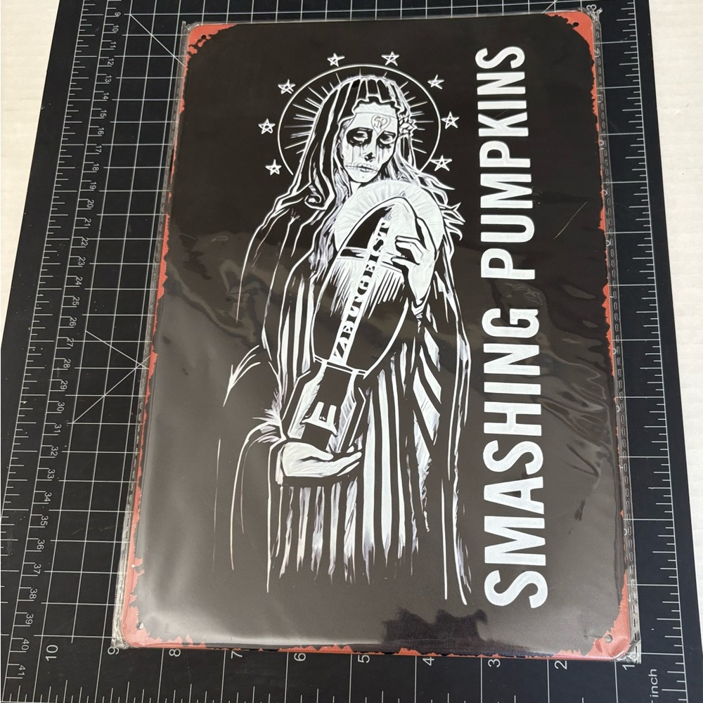 Black and White Metal Print Smashing Pumpkins 8x12” New